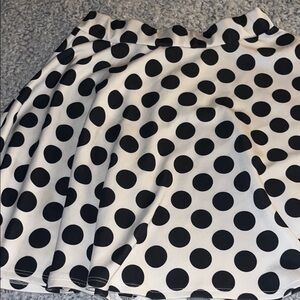 Elegant Black Polka Dot Skater Skirt